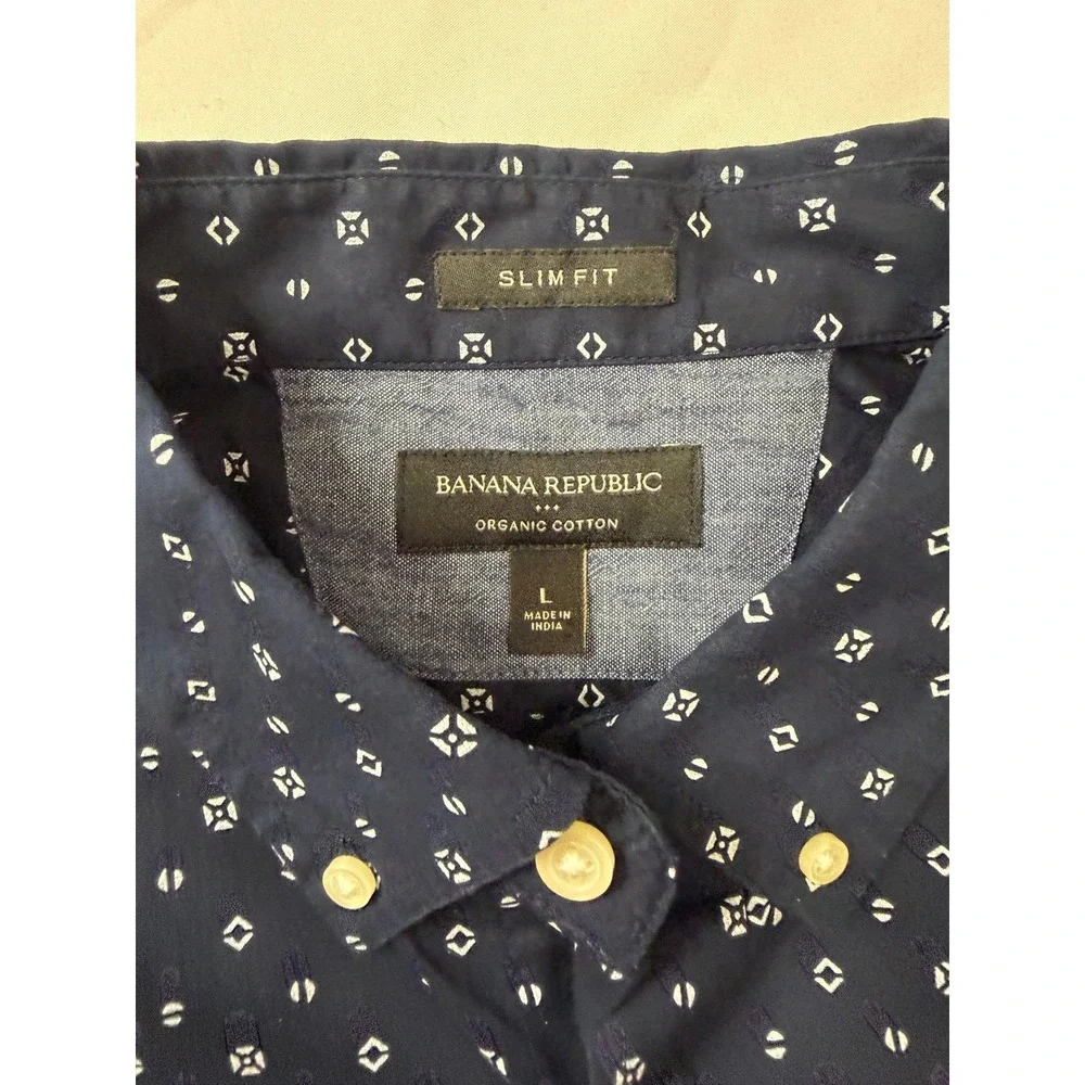 Banana Republic Mens Slim Fit Organic Cotton Short Sleeve Shirt Bundle Large 5pk